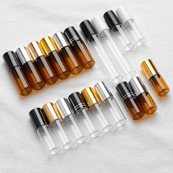 100PCS/LOT Clear Amber Brown Glass Roll-On Bottle Cosmetics Roller Essential Oil Walk Bead Ball Separate Bottling Vials 1