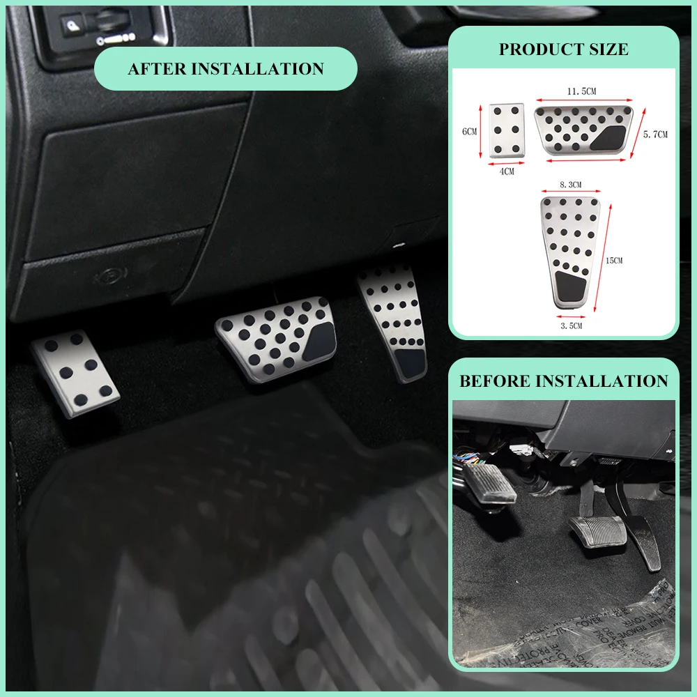 Anti-Slip Aluminum Pedal Covers For BMW 1 2 3 4 Series, X1 X3 X5 X6 - Brake & Gas Pedal Pads (Model A)