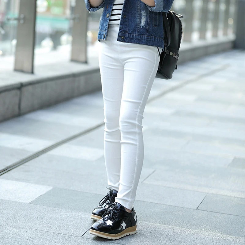 Pantaloni Skinny Per Ragazze Coreane Pantaloni Elasticizzati Color Caramella Per Bambini Primavera Autunno Jeans Attillati Tutti I Fiammiferi Pantalon