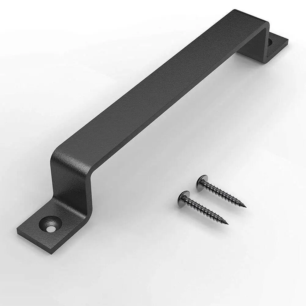 Black Sliding Barn Door Handle Pull Cabinet Flush Hardware Set Wood Door Handle Interior Furniture Hardware