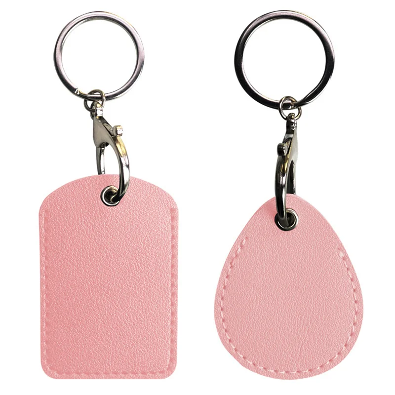 Leather Keychain  Doorlock Key Ring Access Card Bag Induction Waterproof ID Card Case Key Tag Protective Case 4