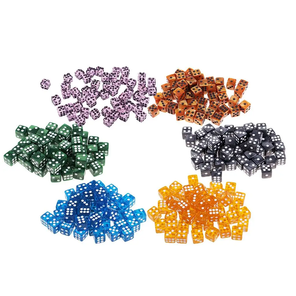 Game dice dice set acrylic dice 50 Pieces 12mm Acrylic Dice Six-Sided D6 Dies Rpg Role Playing Props Board Game Accessories For Entertainment Supply