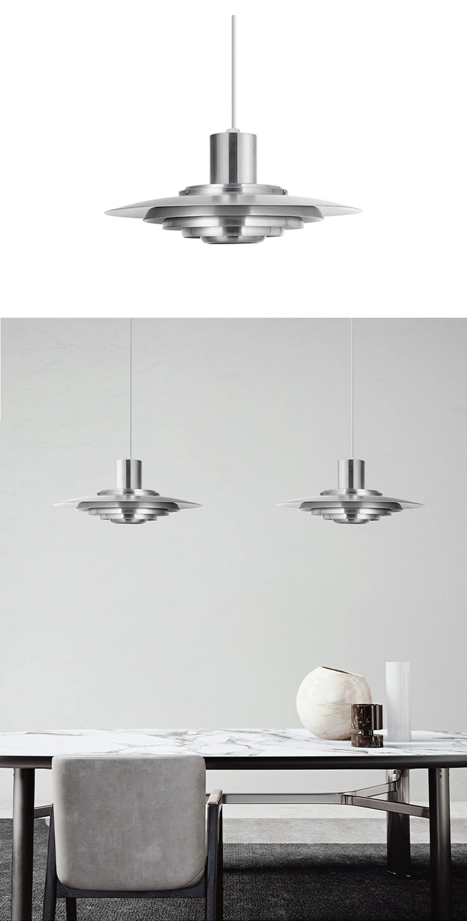 Danish Design Pendant Light Metal High Quality Umbrella Led Hanging Lamp Dining Room Luster Kitchen P376 Pendant DropLight KF1