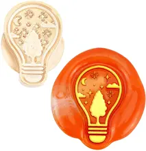 

1PC Wax Seal Stamp Heads Only No Handle Sealing Wax Stamp Head Replacement Light Bulb Tree Vintage Removable Brass Seal Head