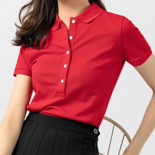 

High Quality Alligator Women's Short Sleeve Summer New Polo Shirts 100% Cotton Casual Solid Colour Lady Tees Fashion FemmeTop