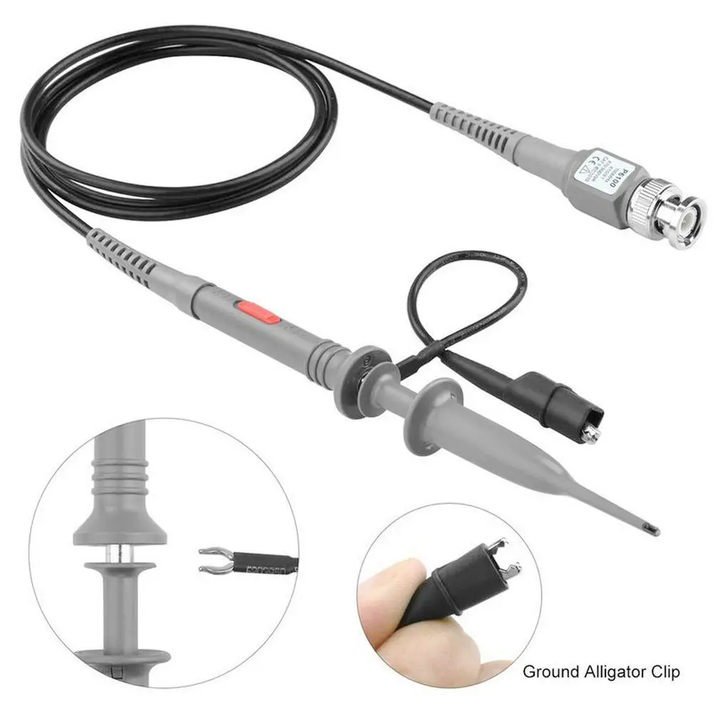 P6100 BNC Oscilloscope Probe Kit 100MHz 1X 10X Mayitr High Precision Scope Analyzer Alligator Clip Probes Test Leads