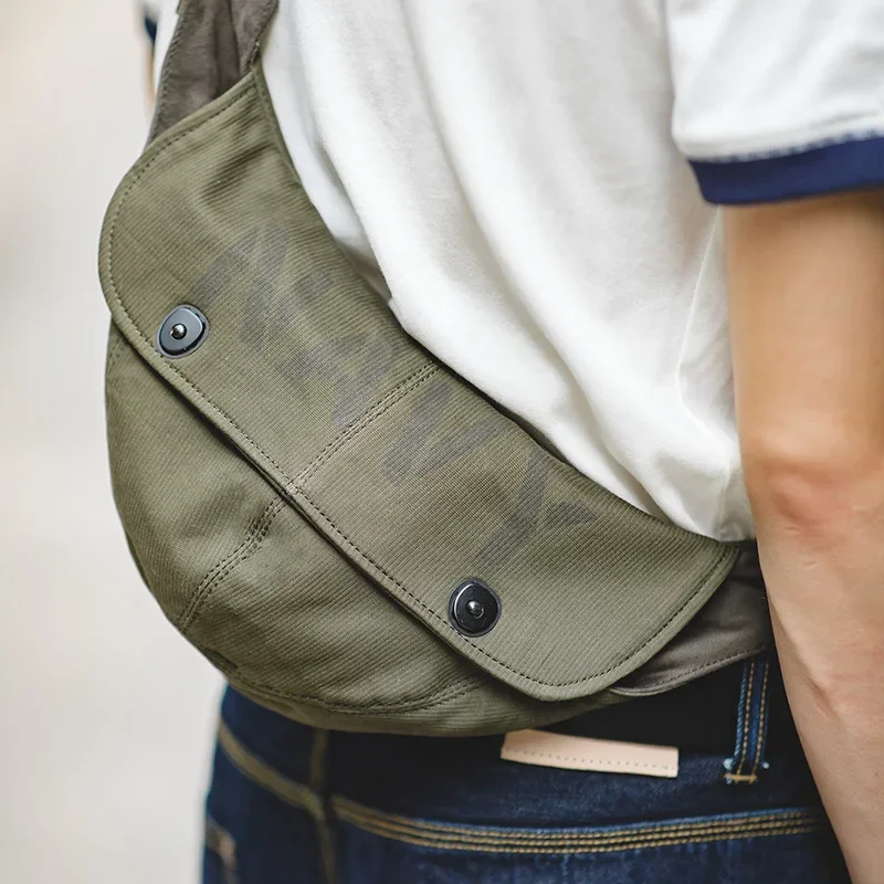 

Maden Retro N1 Deck Men's Bags Military Canvas Messenger Crossbody Chest Waist Bag Army Green Hats Travel Shoulder Belt Bag