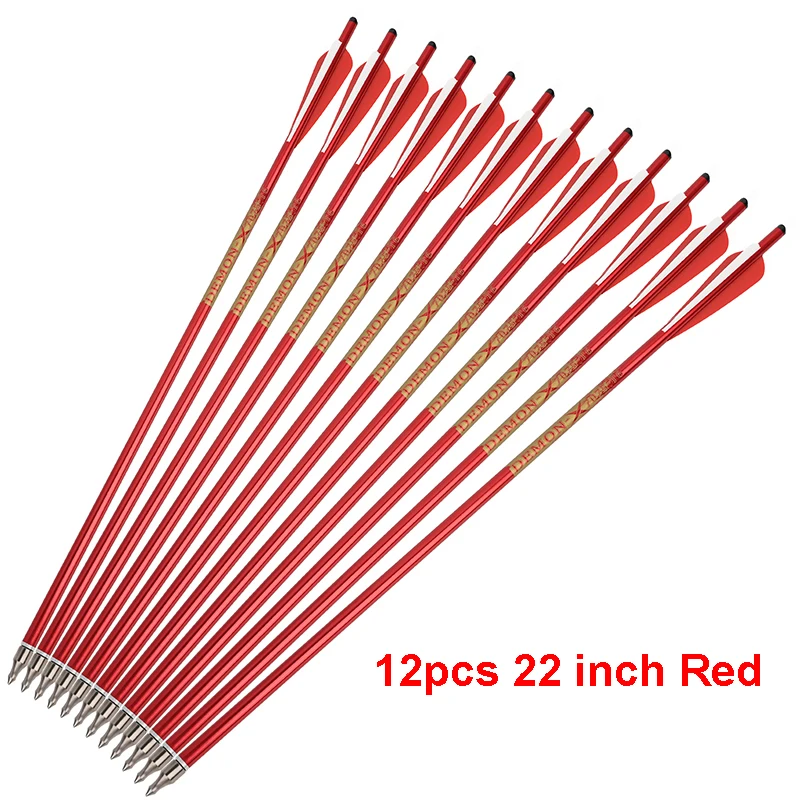 Premium Aluminum Crossbow Bolts - High Strength Arrows with 4 Feathers