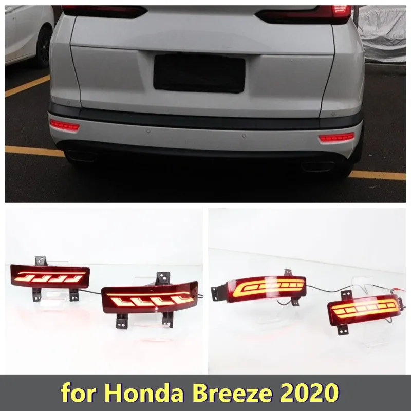 for Honda Breeze 2020 2Pcs LED Rear Bumper Light Reflector DRL Driving Brake Lights Dynamic Turn Signal Lamp 12V Daylights detail image 1