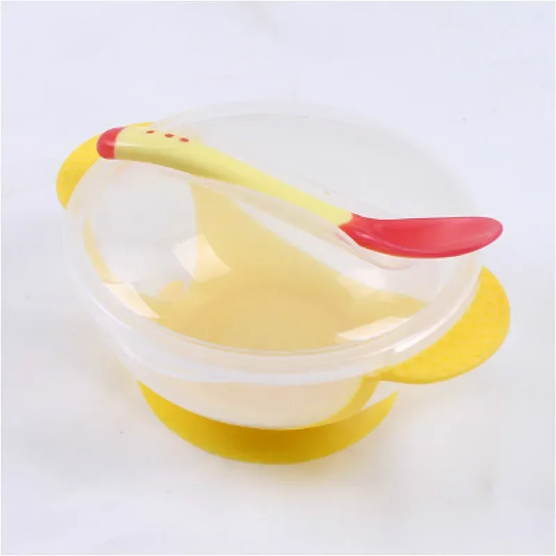 Baby Bowl Set Training Bowl Spoon Tableware Set Dinner Bowl Learning Dishes with Suction Cup Children Training Dinnerware