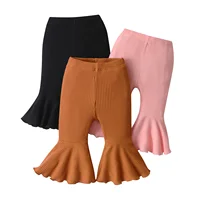 3 Packs Toddler Baby Girl Spring Autumn Pants Clothes for 0-24Months Knitted Casual Flared Pants for Girls 1