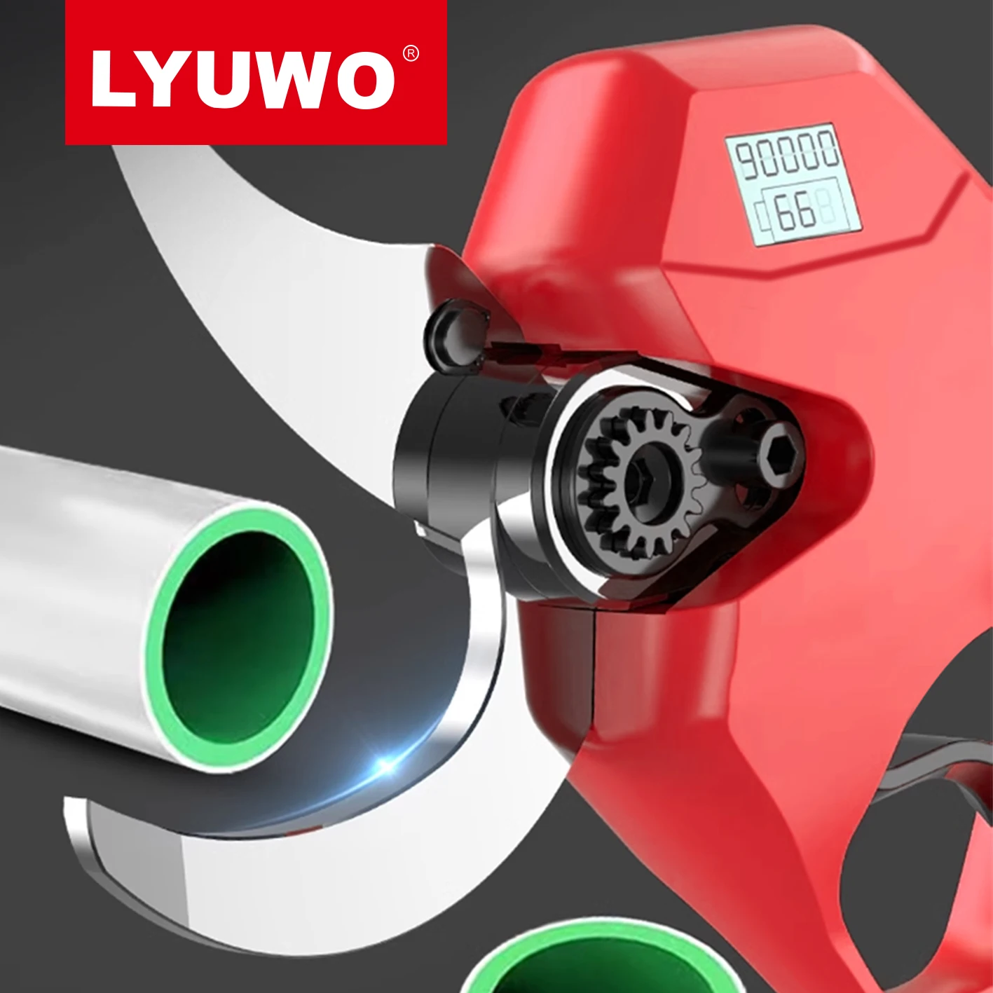 LYUWO 30mm Brushless Digital Charging Wireless Trimming Scissors, Fruit Tree Potting Repair Electric Tool, Using MT Battery 6