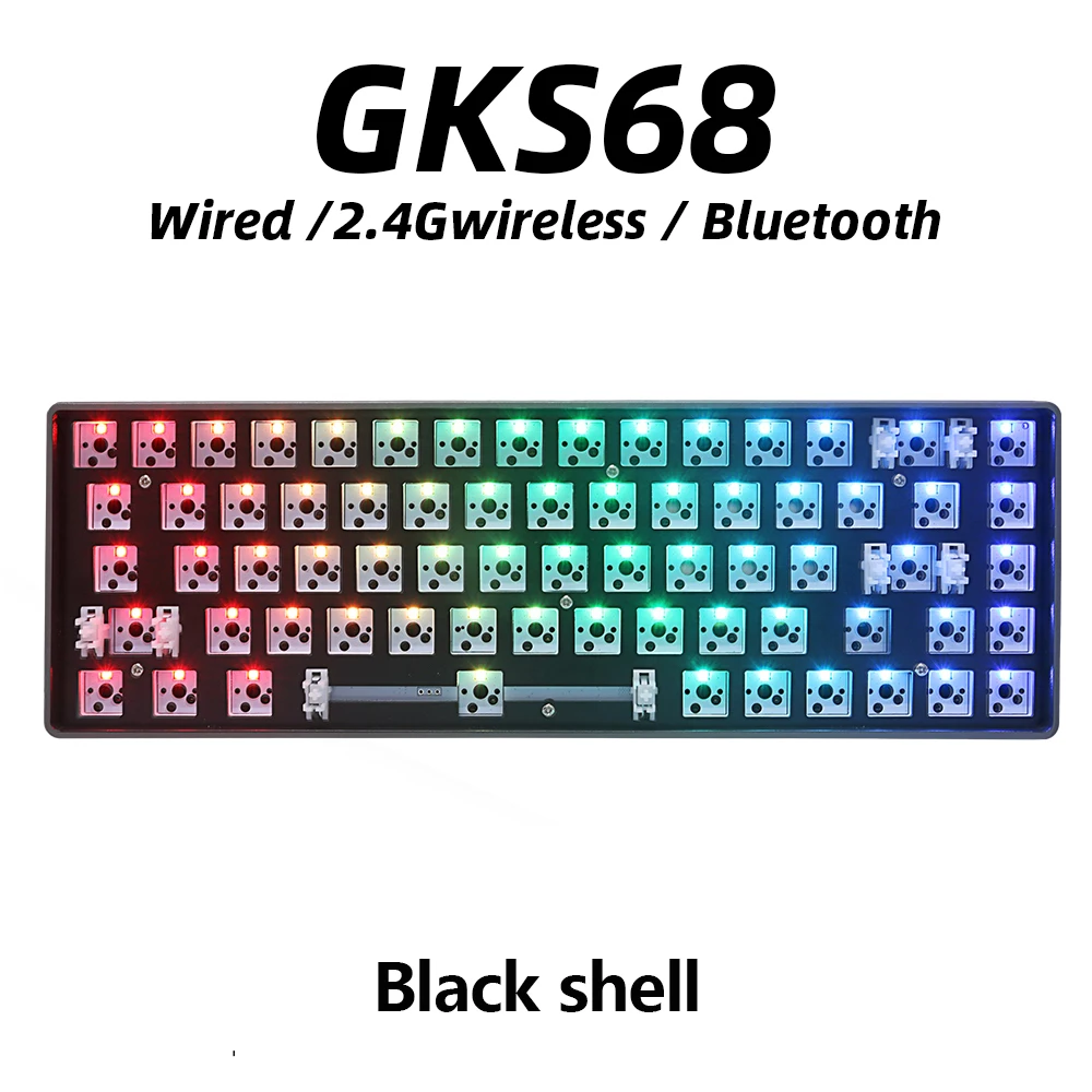 X75 82 touches Rgb-clavier Jeu Claviers mécaniques 2.4g Bt5.0 Clavier  transparent