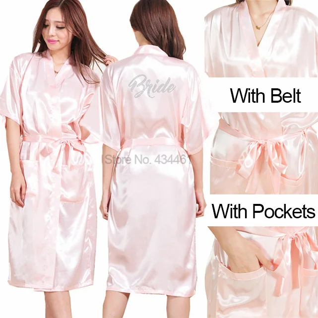 

Женская атласная ночная рубашка Стразы, свадебная Пижама, халат, сексуальная Женская длинная одежда для подружки невесты