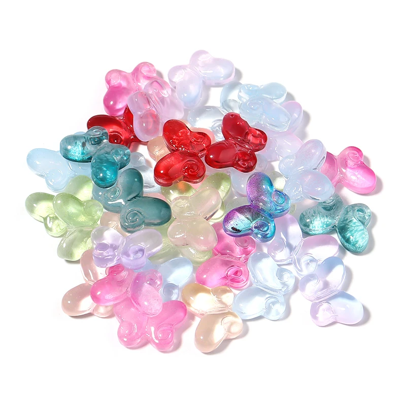 Colorful Glass Butterfly Lampwork Beads - 50pcs for Jewelry Making & DIY Accessories