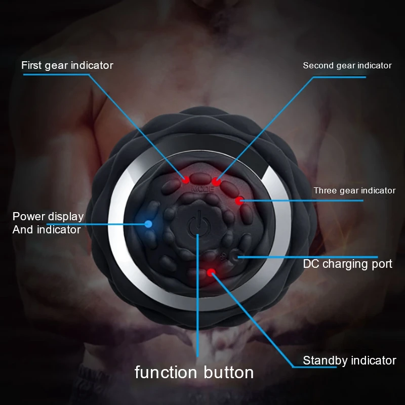 Description Picture 5 of itemElectric Vibrating Peanut Ball Muscle Relaxing Home Gym Fitness Yoga Rechargeable Portable Massager Yoga Massage Rollor Dropship