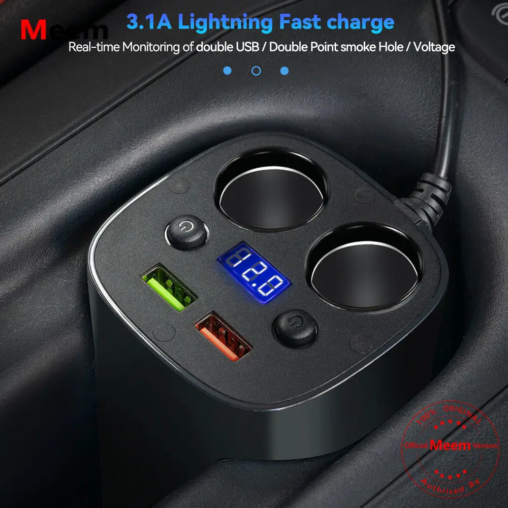

2 USB Multi Car Cigarette Lighter Socket Splitter Dual Charger Power Adapter 12V