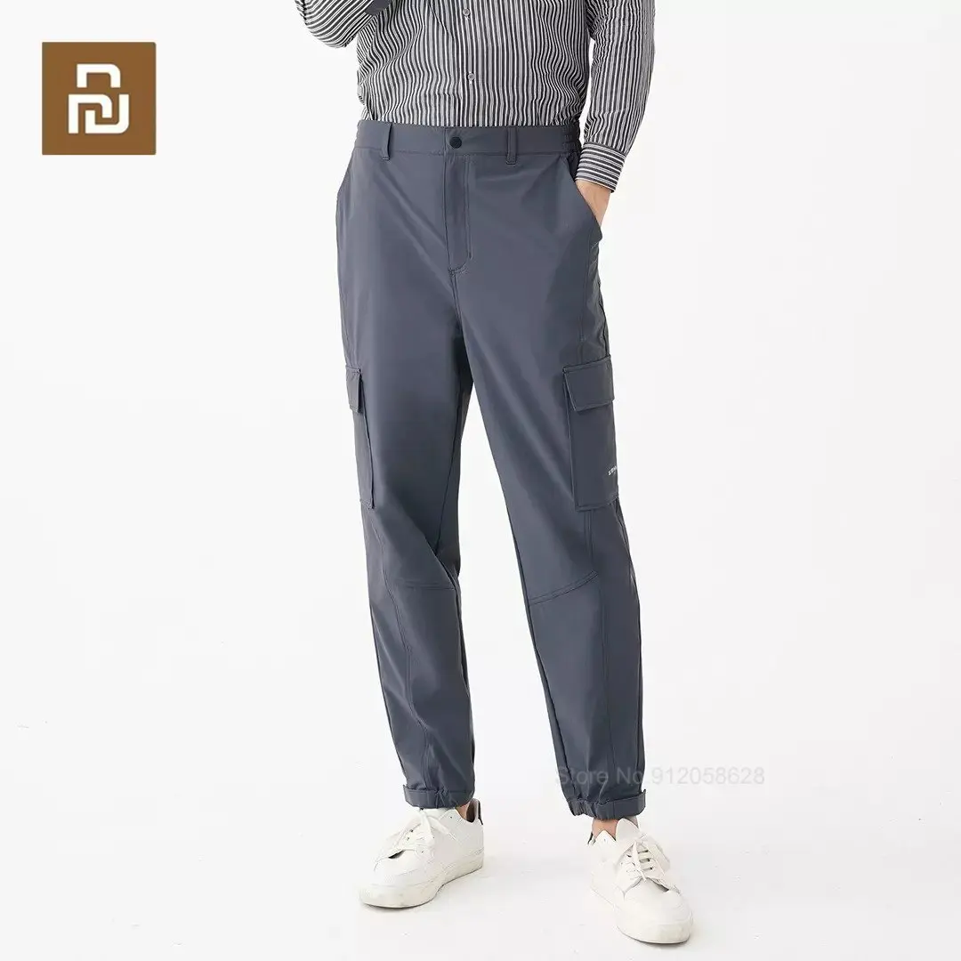 

Youpin ZENPH Mens Cargo Pants Multiple Pocket Elasticity Tactical Trousers Men Clothing Quick Dry Male Slim Fat Pant Sweatpants