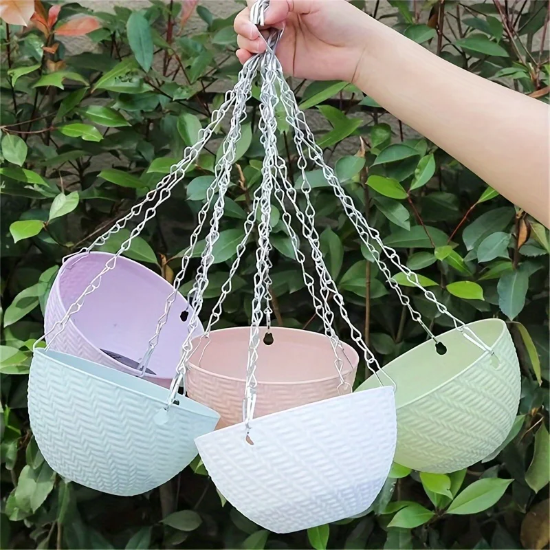 2pcsHanging Flower Pots and Hanging Pots on Outdoor Garden Balconies. Suitable for Indoor and Outdoor Green Plants - 2