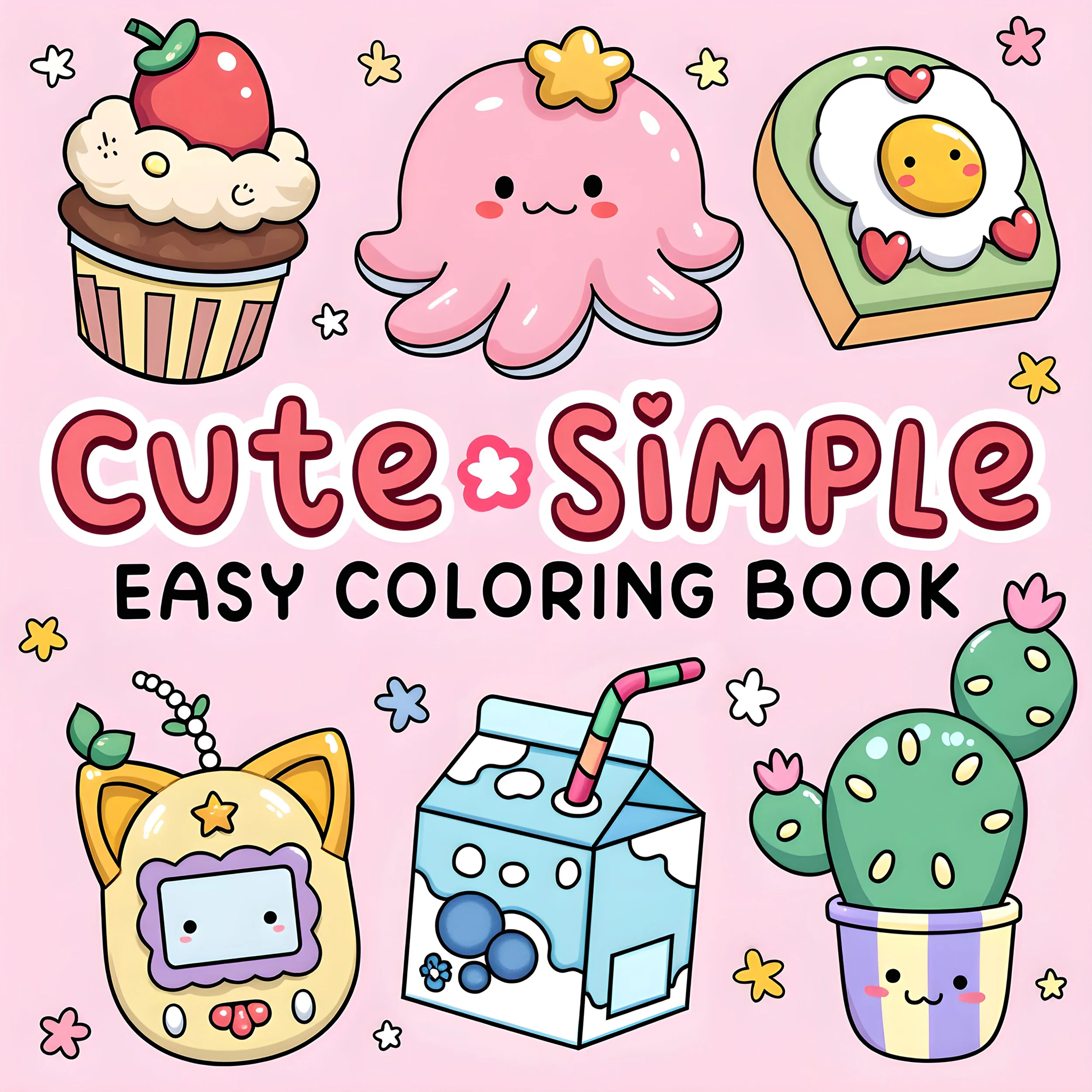 CUTE & SIMPLE bold-easy Coloring Book for Adults Cute Drawing Book Perfect Gift for Party and Birthday