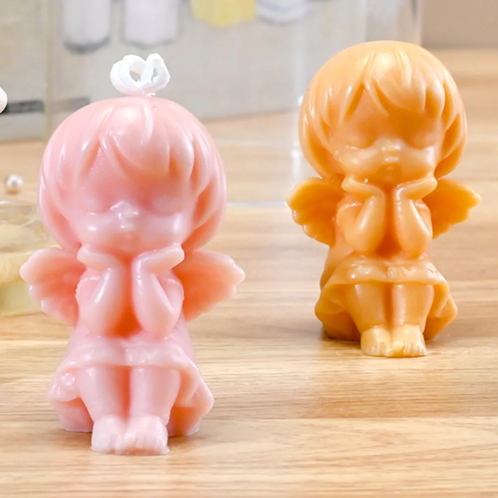 Silicone Angel Mold 3D Angel Candle Mold Candle Making Mould Scented Wax Mould Aromatherapy Chocolate Cake Making silicone mold