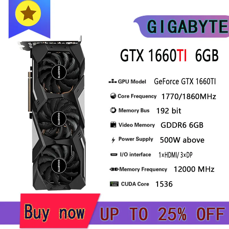 GIGABYTE Raphic Card GTX 1650 1660 1660TI 1660S SUPER 4GB 6GB Video Cards GPU GDDR5 GDDR6Desktop CPU Motherboard best graphics card for pc