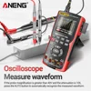 ANENG AOS02 Professional Digital Oscilloscope Multimeter True RMS 48MS/s Sampling Rate 10MHZ Analog Bandwidth Data Storage 2