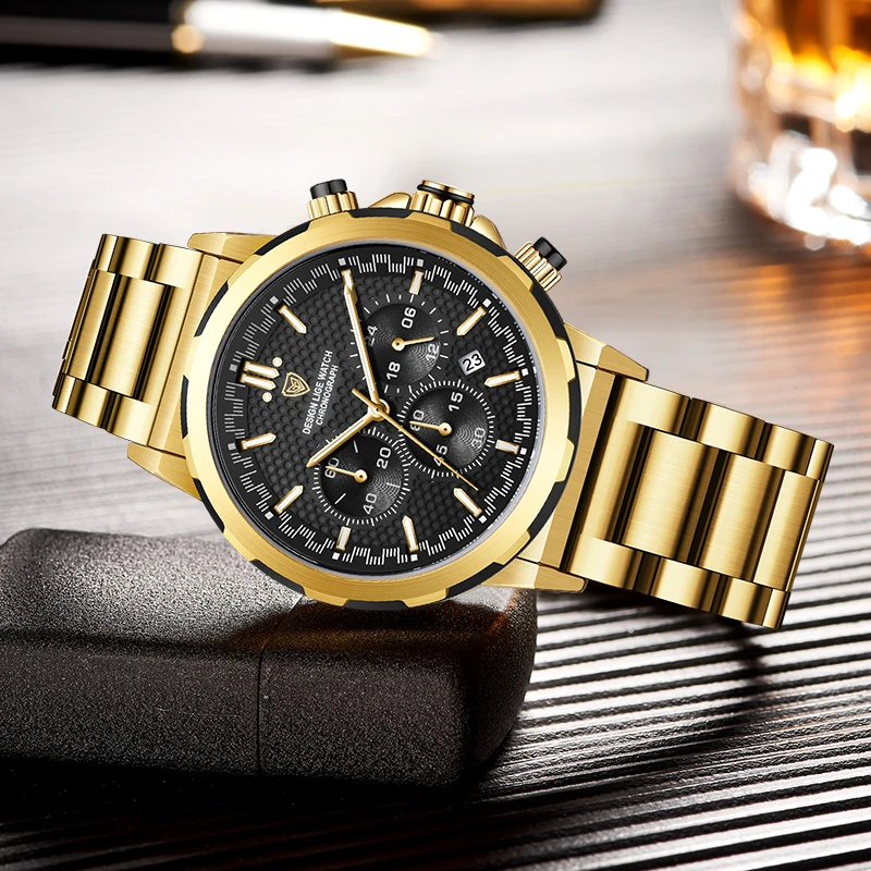 LIGE 2023 New Gold Quartz Watch For Women Top Luxury Women Watch Fashion Waterproof Sport Chronograph Clock Relogios Feminino