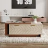 Coffee Table, 42"-65" Length Adjustable Reversible Wood Coffee Table with 2 Storage Drawers, Rectangular Dual-Tone Center Table 6