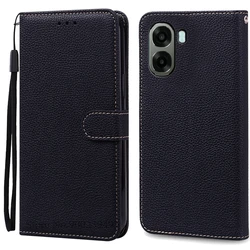 Luxurious Wallet Leather Flip Phone Case in Elegant Design for OPPO A6X 4G 5G (Black)