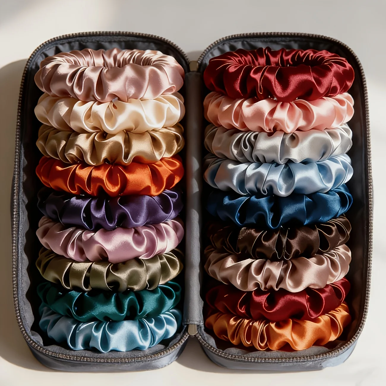 Elegant Satin Multi-Color Hair Ties - High Elasticity, Gentle & Versatile