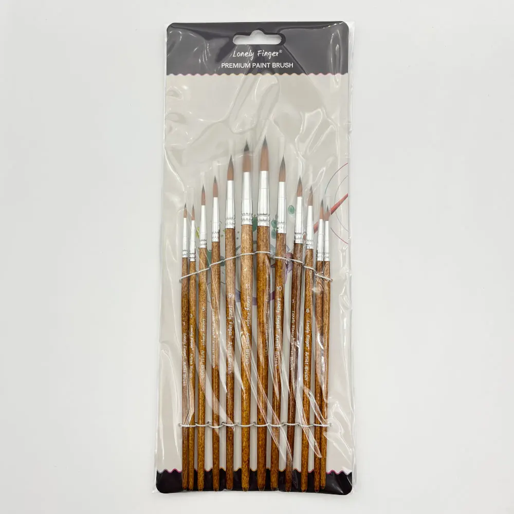12pcs Round Paint Brushes Watercolor Brush Round Tip Artist Painting Brushes Professional Nylon Detail Paint Brush for Painting 5