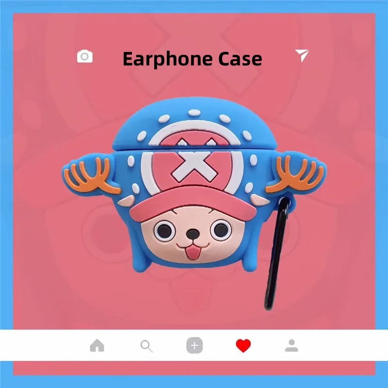 One Piece Anime Tony Tony Chopper Wireless Bluetooth Earphone Case Silica Gel Case Suitable for Airpods 1/2