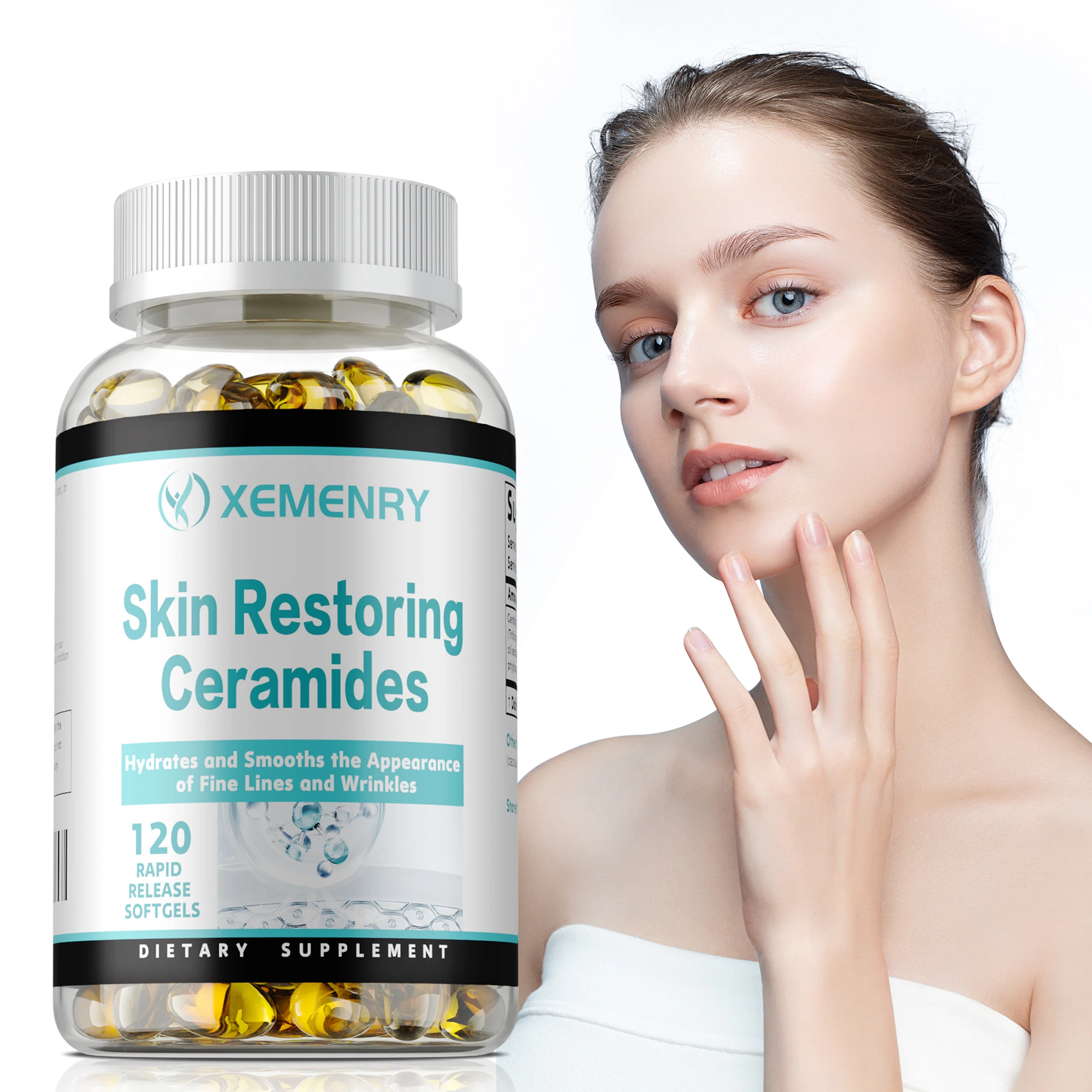 Skin Restoring Ceramides - Anti-aging,Protect Cells,Reduces Fine Lines & Wrinkles,Brightens Skin Tone Supplement - 120 Capsules
