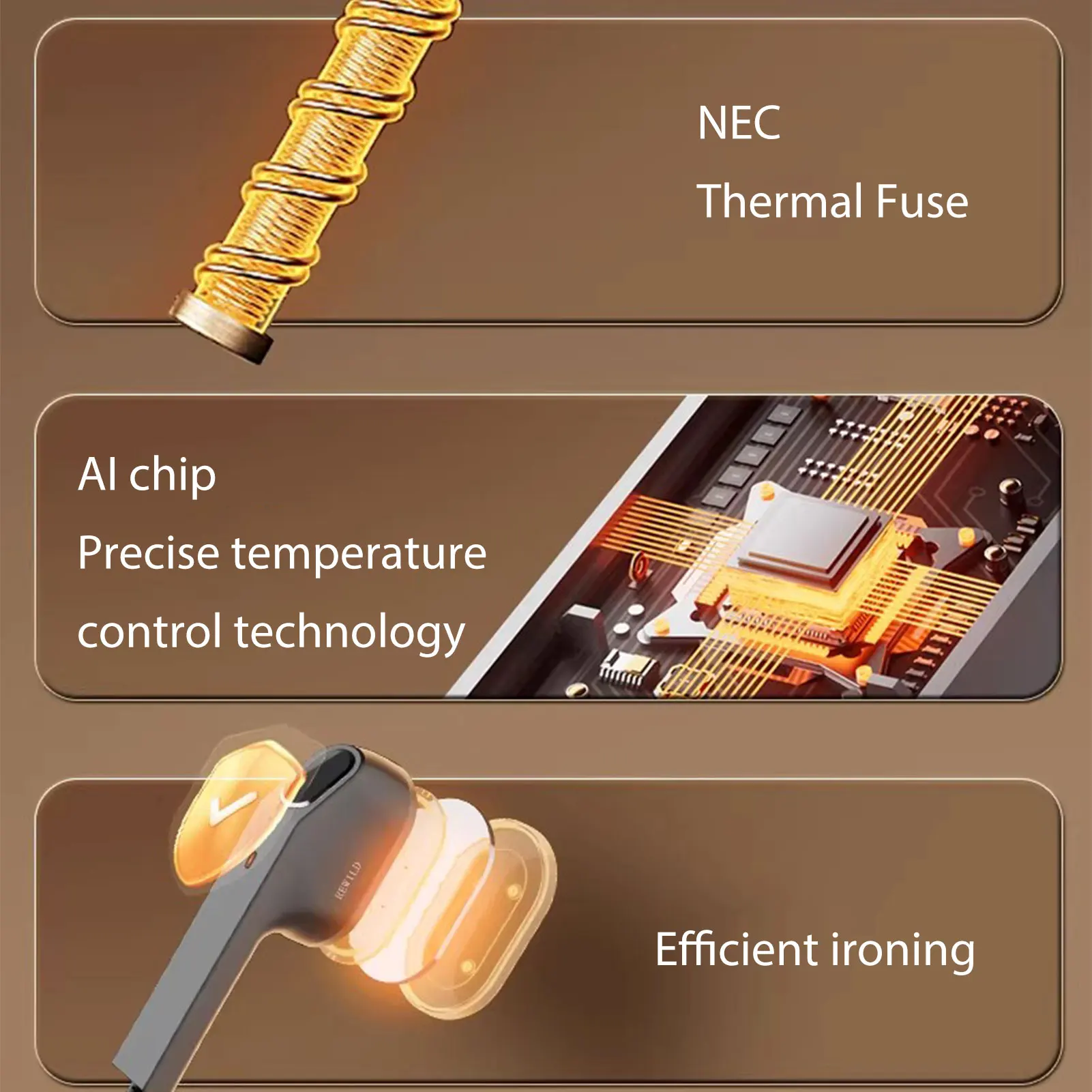 Portable Steam Iron Handheld Garment Steam Iron with Hanger Constant Temperature Heating Fast Wrinkle Remover Overheat for Home