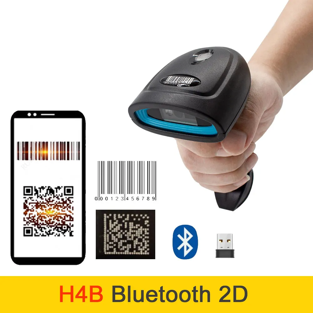 Holyhah Barcode Scanner 1D 2D QR Bluetooth Barcode Reader Wireless wired Laser Bar Code Scanner PDF417 Desktop Scanner scanspeeder Scanners