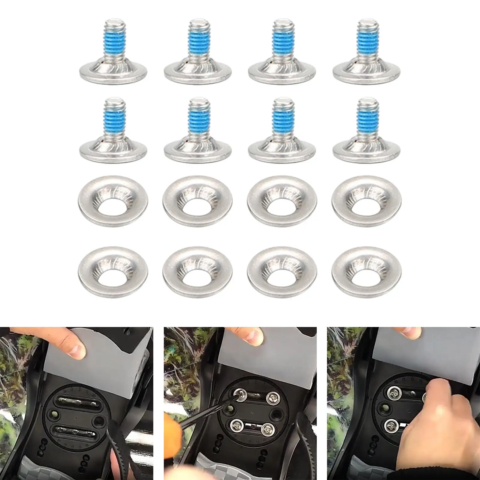 Snowboard Binding Screw Set Stainless Steel Winter Sports Countersunk Head Screw Bolt Fixed Ski Accessories for Snowboard 4