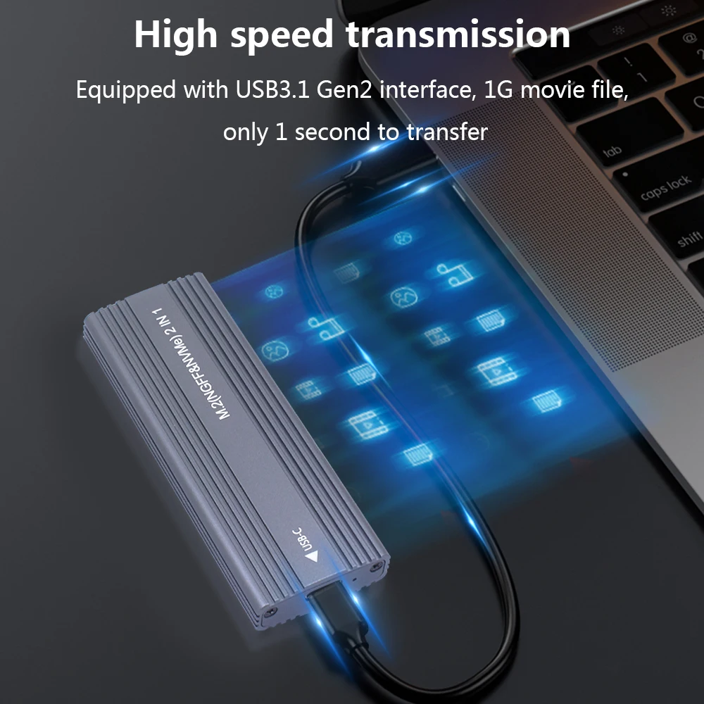 TISHRIC-10Gbps M2 SSD ̽ NVME SATA   M.2 to USB Ÿ C 3.1 SSD  Ŭ, PCIE NGFF SATA ũ ڽ