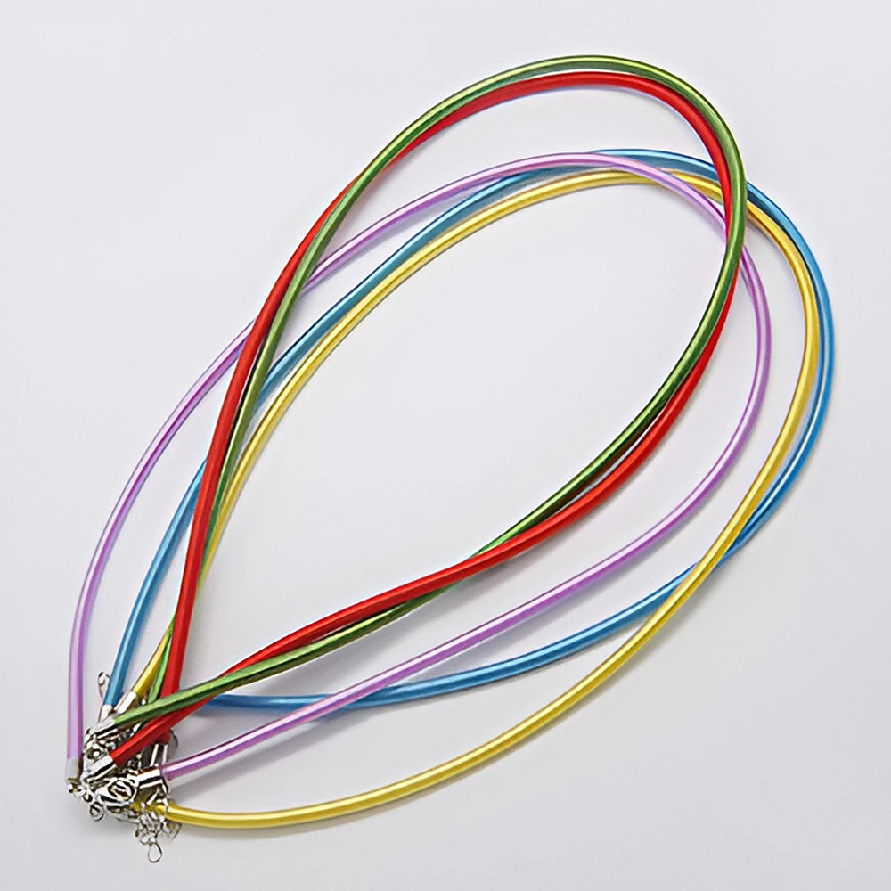 Pandahall 50pcs 3mm Silk Cord with Brass Lobster Clasps for DIY Necklace Bracelet Jewelry Making Accessories 17 inch~18 inch