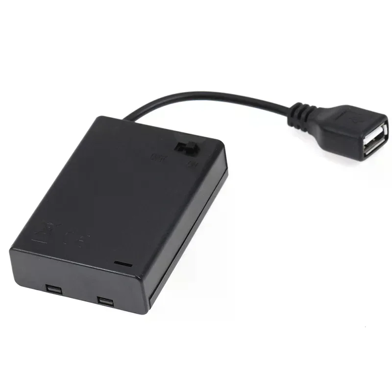 DC4.5V 휴대용 미니 AA 배터리 홀더 보관함 케이스 USB 전원 공급 배터리 박스 5050 3528 2835 LED 스트립 라이트용