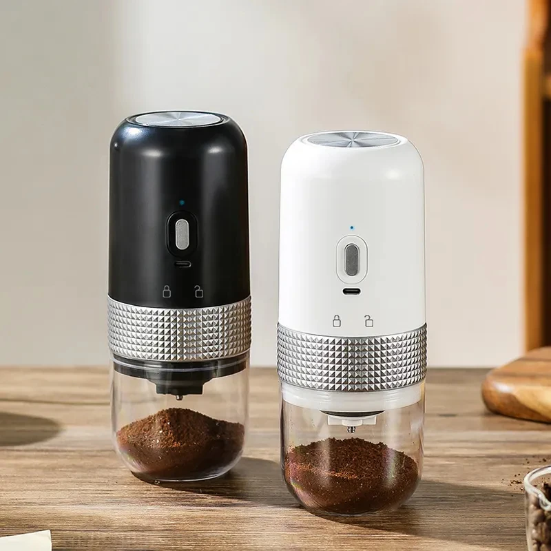 Electric bean grinder coffee bean grinder portable automatic grinder home small manual grinder pulverizer pulverizer crusher electric tobacco herb grinder automatic smoke grass crusher usb charge mini herbal spice mills smoking accessories