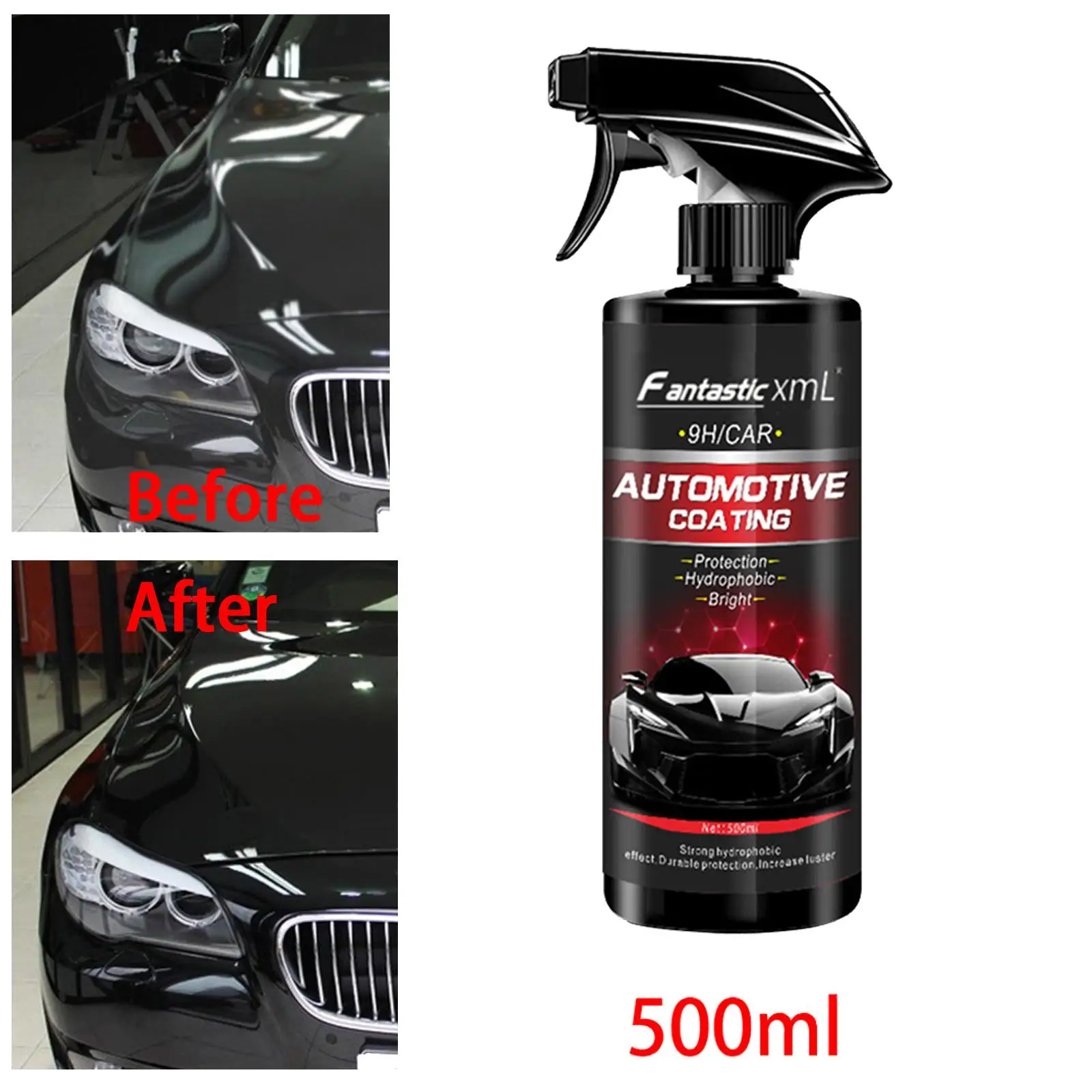 Car Ceramic Coating 500ml Car Nano Ceramic Coating Spray Sealing Waterless for Car Detail Paint Protection and Scratches 9H Nano Coating Agent