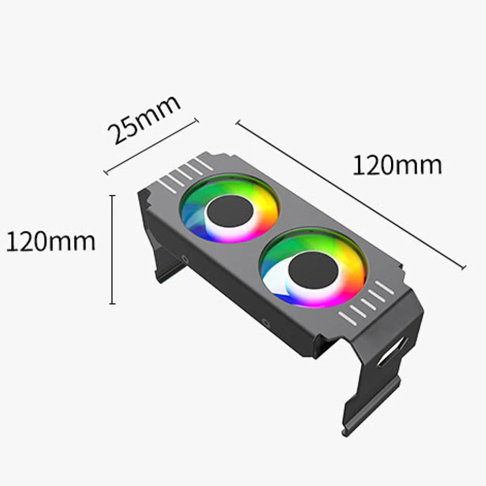 D50 RAM Memory-Chip Heatsink ARGB Sync 4Pin PWM/5V 3Pin ARGB PC Memory Cooling Radiator with Dual 12cm Fan for DDR4 DDR5 Cooling
