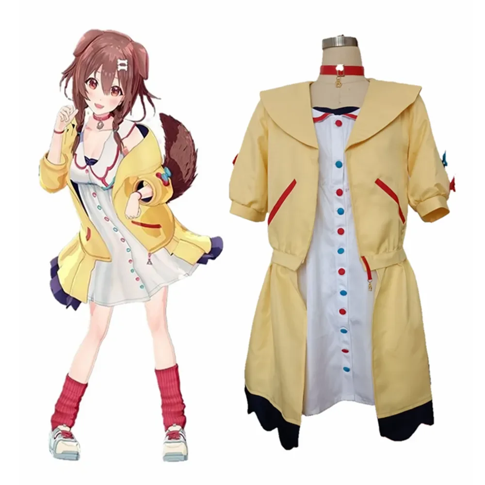

Unisex Anime Cos Inugami Korone Cosplay Costumes Outfit Halloween Christmas Uniform Custom Size