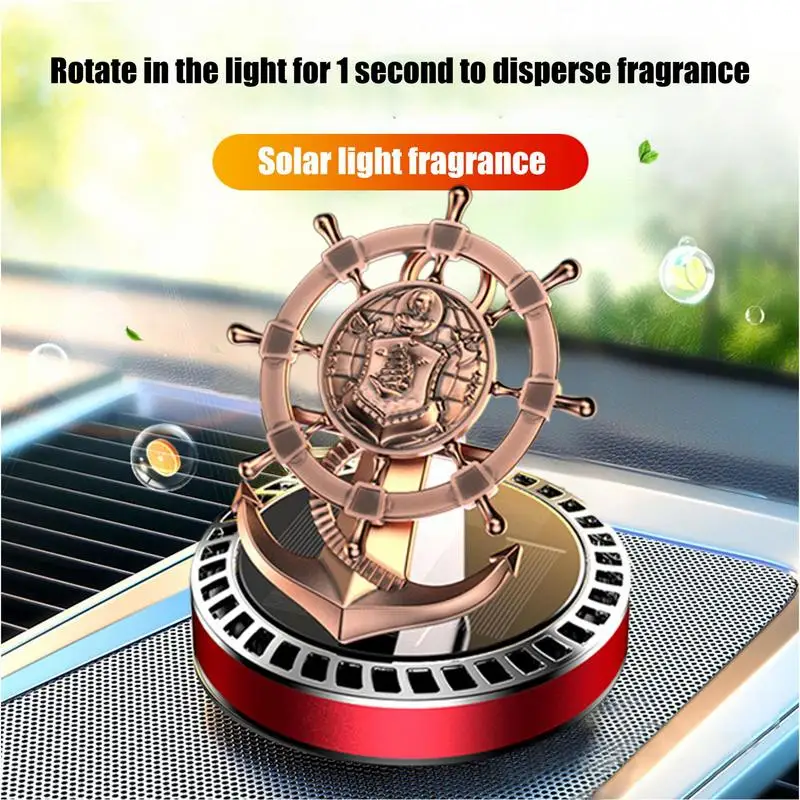 

Solar Car Rudder Air Freshener Car Diffuser For Essential Oils Solar Power Creative Rotating Rudder Diffuser Car Interiors Decor