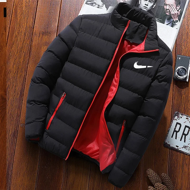 

Men's Zippered High Collar Cotton Jacket,Warm Parka,Woven Casual Sports Jacket,Hip-Hop,Street,Running,Winter Fashion,New