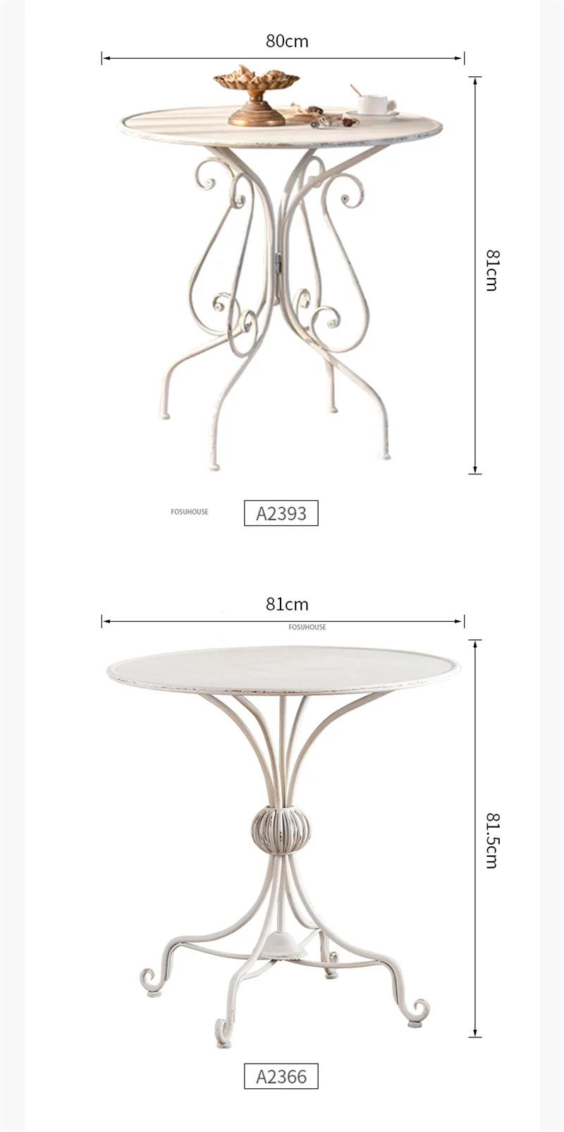 Description Picture 3 of itemNordic Retro Coffee Table Cafe Outdoor Garden Table and Chair Combination Balcony Leisure Small Round Table Patio Furniture Z