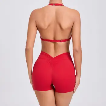 Sexy wo-piece Shockproof Sports Suits Women Gym Set Women Tracksuit Running Quick-Dry Sports Vest Female Fitness Yoga Set 1