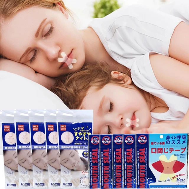 Tiras de cinta para ronquidos para dejar de roncar, solución para dejar de  roncar, cinta adhesiva para dormir para aliviar la respiración del sueño -  AliExpress