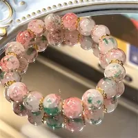 New Fashion Y2K Sweet Cherry Blossom Bracelet For Women Exquisite Elegant Flower Crystal Beaded Bracelet Girl Party Jewelry Gift 2